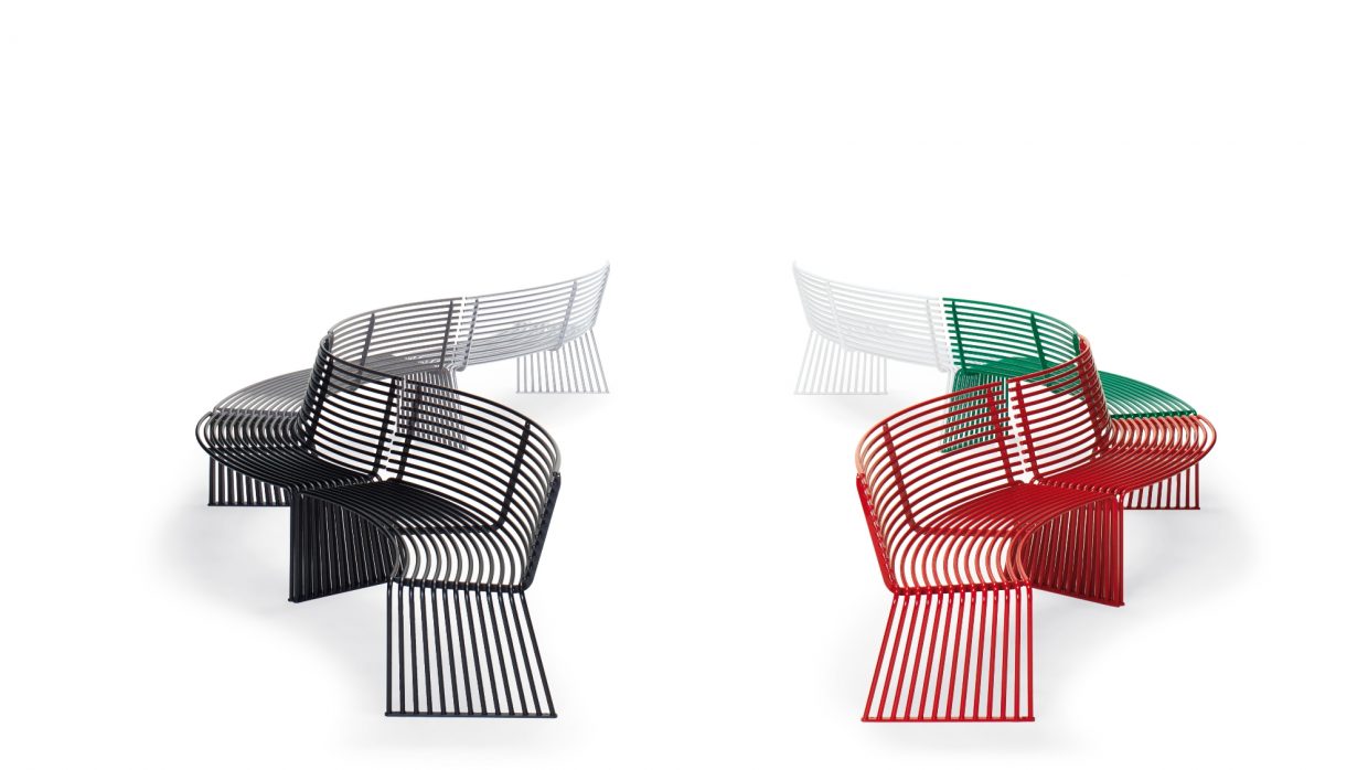 .015 Concave or convex bench with backrest Urbantime by Diemmebi