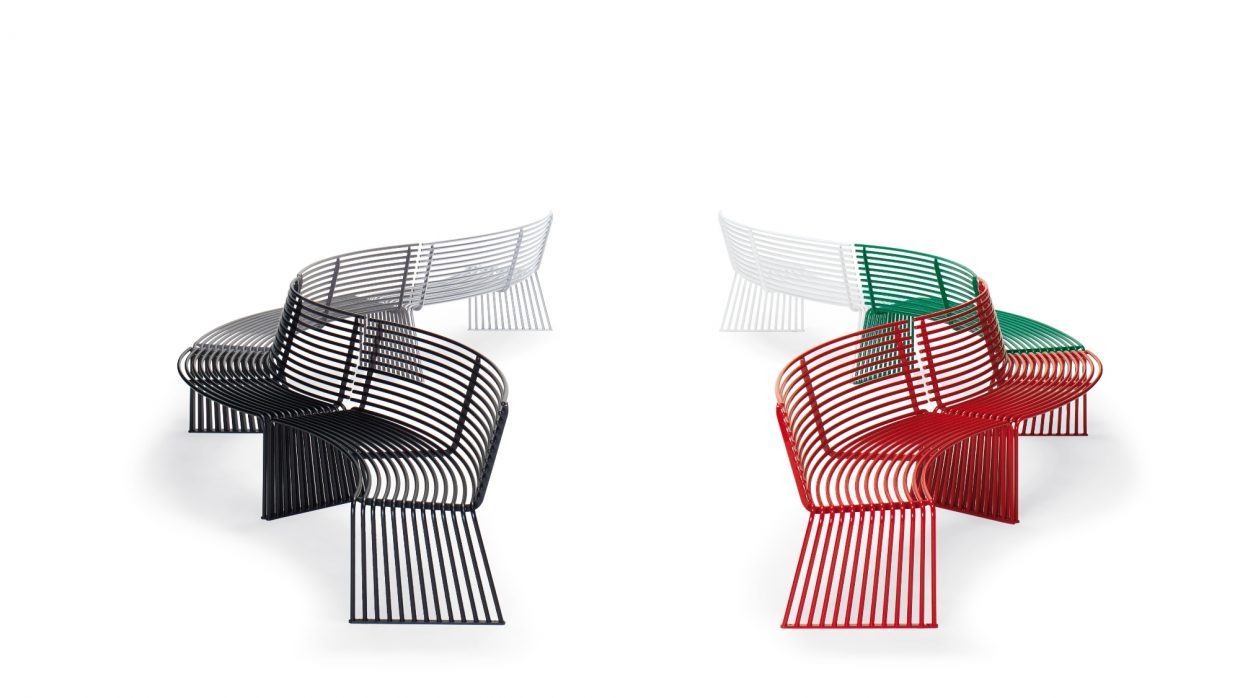 .015 Concave or convex bench with backrest Urbantime by Diemmebi
