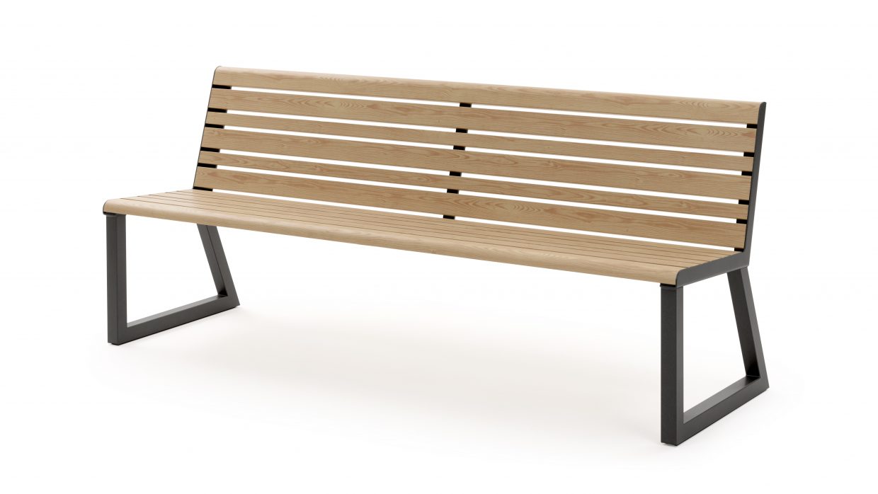 .h24 Bench with Backrest Urbantime by Diemmebi