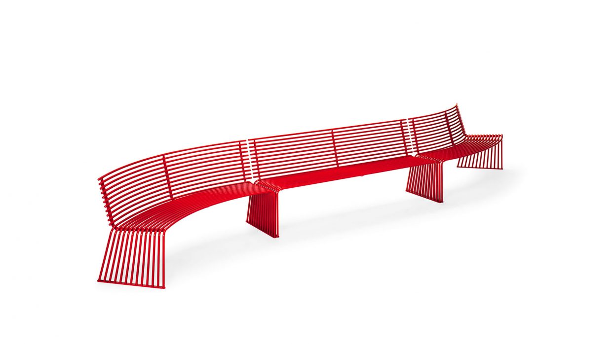 .015 Concave or convex bench with backrest Urbantime by Diemmebi