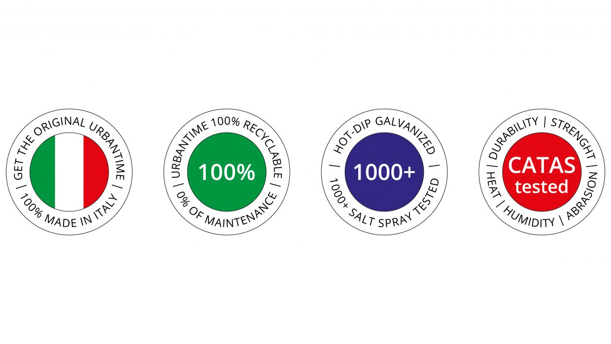 Stadtmöbel 100% Made in Italy, wiederverwertbar, 0% Instandhaltung Urbantime by Diemmebi