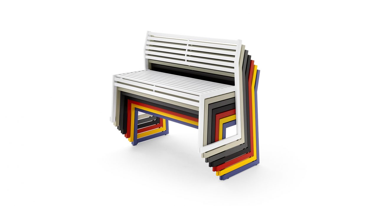 .026 bench with backrest Urbantime by Diemmebi