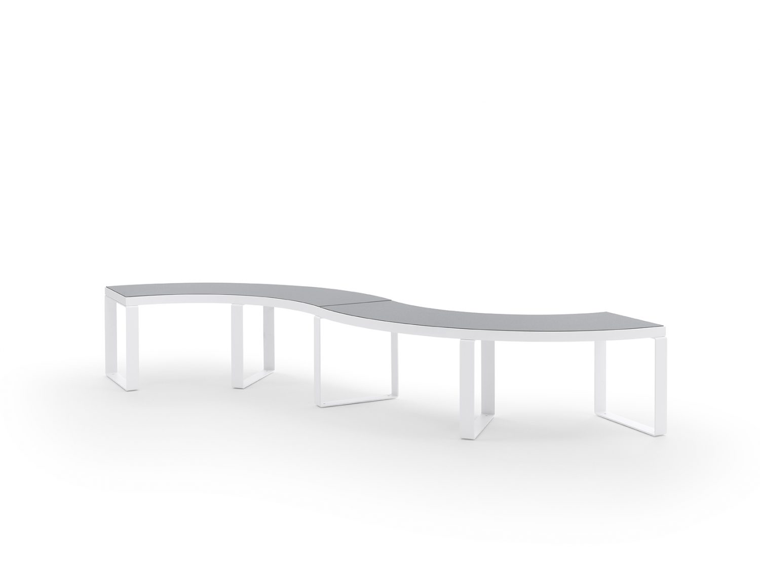 BANCO PLANO CURVO CON BASE DE METAL .040