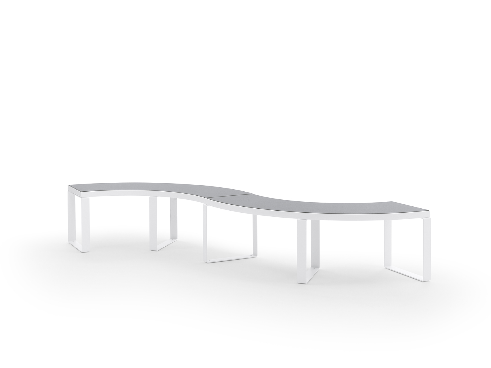 CURVED FLAT BENCH WITH METAL BASE .040